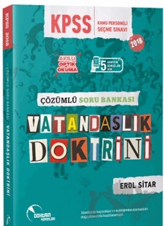 2018 KPSS Vatandaşlık Doktrini Çözümlü Soru Bankası – Erol Sitar – Doktrin Yayınları kitap kapağı
