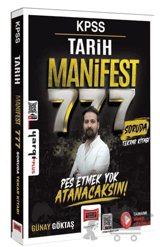 KPSS Tarih Manifest Serisi 777 Soruda Tamamı Video Çözümlü Tekrar Kitabı – Günay Göktaş – Yargı Yayınevi kitap kapağı