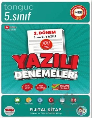 5. Sınıf Yazılı Denemeleri 2. Dönem 1 ve 2. Yazılı – Kolektif – Tonguç Akademi kitap kapağı