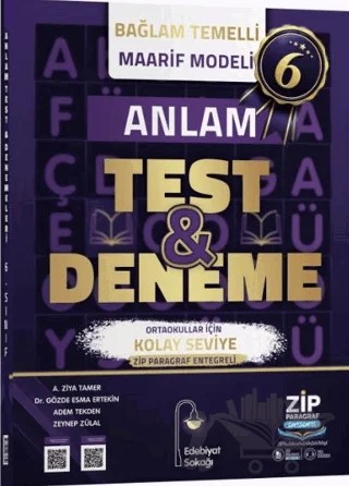 6. Sınıf Anlam Maarif Model Test ve Deneme – A. Ziya Tamer, Adem Tekden – Edebiyat Sokağı Yayınları kitap kapağı