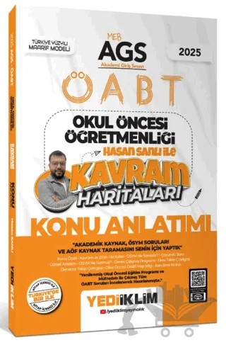 2025 MEB AGS ÖABT Okul Öncesi Öğretmenliği Hasan Sanlı İle Kavram Haritaları Konu Anlatımı – Hasan Şanlı – Yediiklim Yayınları kitap kapağı