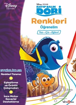 Disney Eğitsel Dori Renkleri Öğrenelim – Gökçe Demir – Beta Kids kitap kapağı