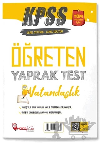 Hoca Kafası KPSS Vatandaşlık Öğreten Yaprak Test – Kolektif – Hoca Kafası Yayınları kitap kapağı