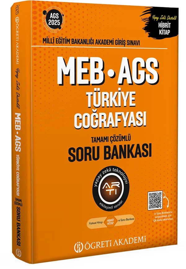 2025 MEB-AGS Soru Bankası Tamamı Çözümlü Türkiye Coğrafyası – AGS Soru Bankası Tamamı Çözümlü Türkiye Coğrafyası – Öğreti Akademi kitap kapağı