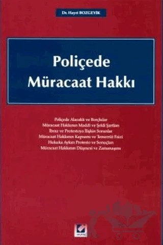 Poliçede Müracaat Hakkı – Hayri Bozgeyik – Seçkin Yayıncılık kitap kapağı
