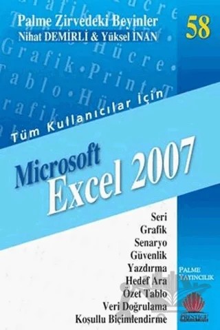 Zirvedeki Beyinler 58 / Microsoft Excel 2007 – Yüksel İnan – Palme Yayıncılık kitap kapağı