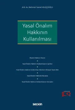 Yasal Önalım Hakkının Kullanılması – Mehmet Samet Kılıççıoğlu – Seçkin Yayıncılık kitap kapağı