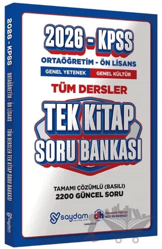 2026 KPSS Ortaöğretim Önlisans Tüm Dersler Tek Kitap Soru Bankası – Kolektif – Saydam Yayınları kitap kapağı