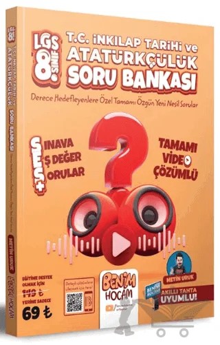 LGS 8. Sınıf T.C. İnkılap Tarihi ve Atatürkçülük SES Tamamı Video Çözümlü Soru Bankası – Metin Uruk – Benim Hocam Yayınları kitap kapağı