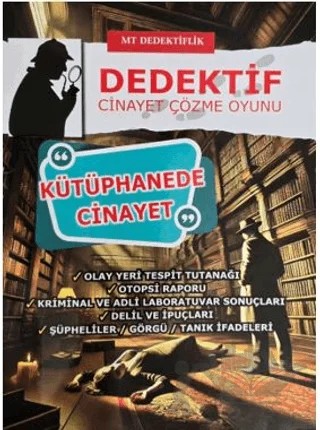 Dedektiflik Cinayet Çözme Oyunu - Kütüphanede Cinayet – Kollektif – MT Dedektiflik kitap kapağı