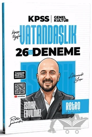 2026 KPSS Genel Kültür Vatandaşlık 26'lı Deneme – İsmail Eryılmaz – Retro Yayıncılık kitap kapağı