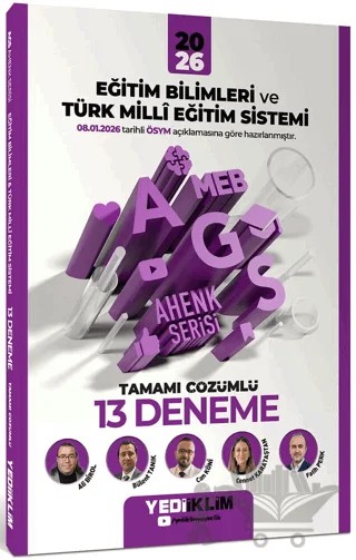 2026 MEB-AGS Ahenk Eğitim Bilimleri ve Türk Milli Eğitim Sistemi Tamamı Çözümlü 13 Deneme – Ali Birol, Bülent Tanık, Can Köni, Cennet Karataştan, Fatih Perk – Yediiklim Yayınları kitap kapağı