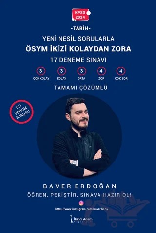 KPSS 2024 ÖSYM İkizi Kolaydan Zora – Baver Erdoğan – İkinci Adam Yayınları kitap kapağı