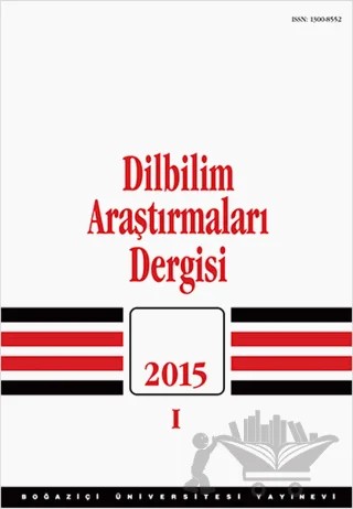 Dilbilim Araştırmaları Dergisi : 2015 / 1 – Boğaziçi Üniversitesi Yayınevi kitap kapağı