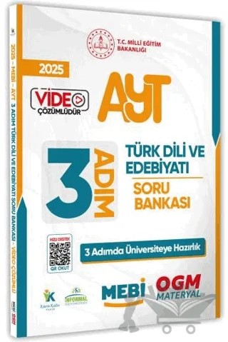 2025 AYT MEBİ-OGM 3 ADIM Türk Dili Edebiyatı Soru Bankası Video Çözüm – Kolektif – Karakutu Yayın kitap kapağı