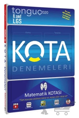 8. Sınıf LGS Matematik Kotası Kota Denemeleri 2020 – Kolektif – Tonguç Akademi kitap kapağı