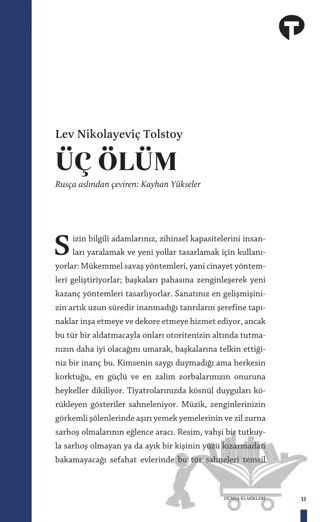 Üç Ölüm – Lev Nikolayeviç Tolstoy – Turkuvaz Kitap kitap kapağı