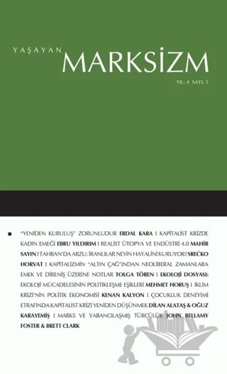 Yaşayan Marksizm Yıl 4 Sayı: 5 – Edebi Şeyler kitap kapağı