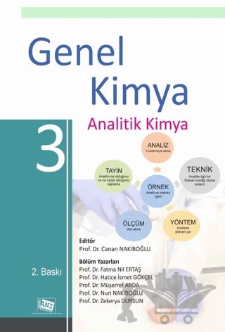 Genel Kimya 3 Analitik Kimya – Fatma Nil Ertaş, Hatice İsmet Gökçel, Müşerref Arda, Nuri Nakiboğlu, Zekerya Dursun – Anı Yayıncılık kitap kapağı