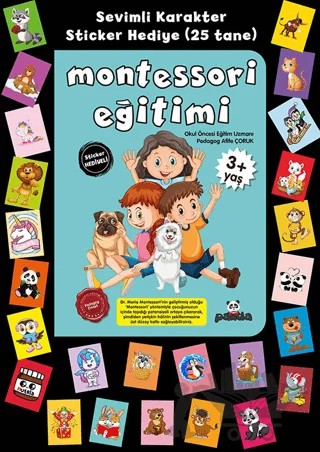 Stickerlı 3+ Yaş Montessori Eğitimi – Pedagog Afife Çoruk – Beyaz Panda Yayınları kitap kapağı