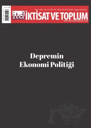 İktisat ve Toplum Dergisi 149. Sayı: Depremin Ekonomi Politiği – İktisat ve Toplum Dergisi kitap kapağı