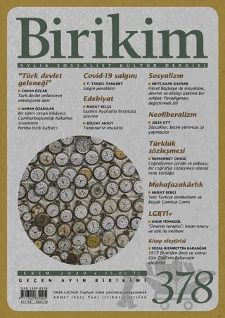 Birikim Aylık Sosyalist Kültür Dergisi Sayı: 378 Ekim 2020 – Birikim Yayınları kitap kapağı