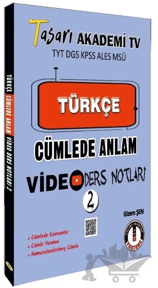 DGS Türkçe Cümlede Anlam Video Ders Notları - 2 – Gizem Şen – Tasarı Eğitim Yayınları kitap kapağı