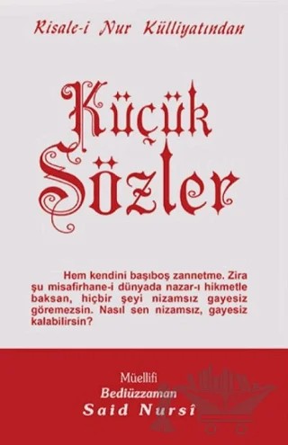 Küçük Sözler Normal Boy – Bediüzzaman Said Nursi – Envar Neşriyat kitap kapağı
