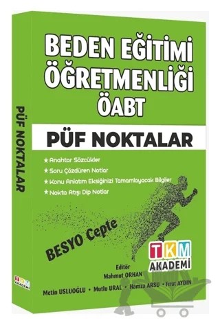 2022 ÖABT Beden Eğitimi Öğretmenliği Püf Noktalar Ders Notları – Kolektif – TKM Akademi kitap kapağı