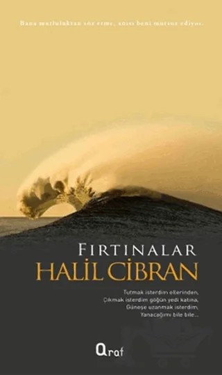 Fırtınalar – Halil Cibran – Araf Yayınları kitap kapağı