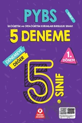 5. Sınıf PYBS Parasız Yatılılık ve Bursluluk Sınavı 1. Dönem Denemeye Değer 5 Deneme – Kolektif – Örnek Akademi kitap kapağı