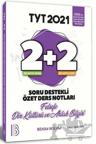 YKS TYT Felsefe Din Kültürü ve Ahlak Bilgisi Soru Destekli Özet Ders Notları – Kolektif – Benim Hocam Yayınları kitap kapağı
