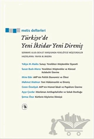 Türkiye'de Yeni İktidar Yeni Direniş – Kolektif – Metis Yayınları kitap kapağı