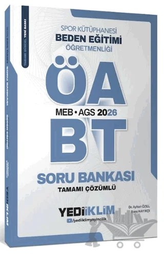 2026 MEB AGS ÖABT Beden Eğitimi Öğretmenliği Tamamı Çözümlü Soru Bankası – Kolektif – Yediiklim Yayınları kitap kapağı