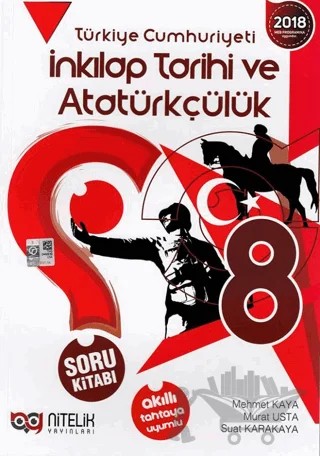 8. Sınıf T. C. İnkılap Tarihi ve Atatürkçülük Soru Kitabı – Mehmet Kaya, Murat Usta, Suat Karakaya – Nitelik Yayınları - Bayilik kitap kapağı