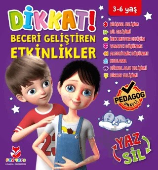 Dikkat Ve Beceri Geliştirici Etkinlikler Mor Seri – Bilge Öztepe – Fox Toys kitap kapağı