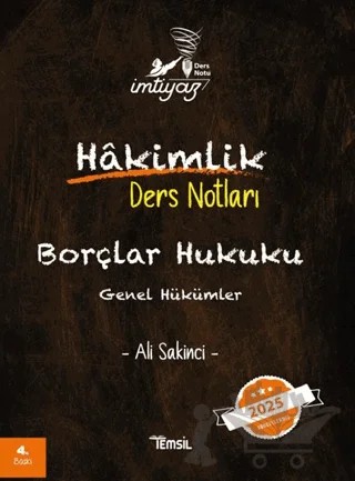 İmtiyaz Borçlar Hukuku Genel Hükümler Hakimlik Ders Notları – Ali Sakinci – Temsil Kitap kitap kapağı