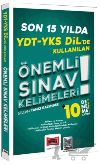 YDT YKS Dilde Son 15 Yılda Kullanılan Önemli Sınav Kelimeleri – Selcan Yancı Kalender – Yargı Yayınevi kitap kapağı
