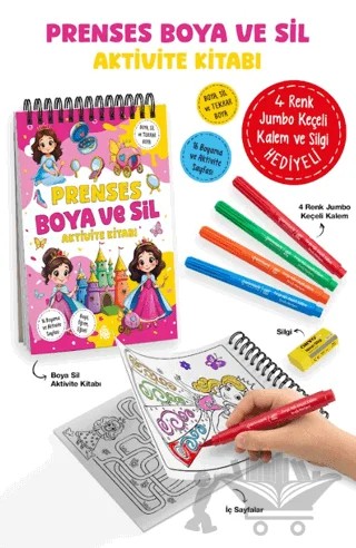 Prenses – Boya ve Sil Aktivite Kitabı / 3 Yaş + – Sibel Erdal – Bigkids Yayınları kitap kapağı