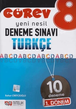 8. Sınıf LGS 1. Dönem Türkçe Görev 10 Deneme – Bahar Ciritcioğlu – Nitelik Yayınları - Bayilik kitap kapağı