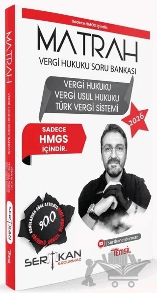 2026 MATRAH HMGS Vergi Hukuku, Vergi Usul Hukuku, Türk Vergi Sistemi Soru Bankası – Sertkan Erdurmaz – Temsil Kitap kitap kapağı