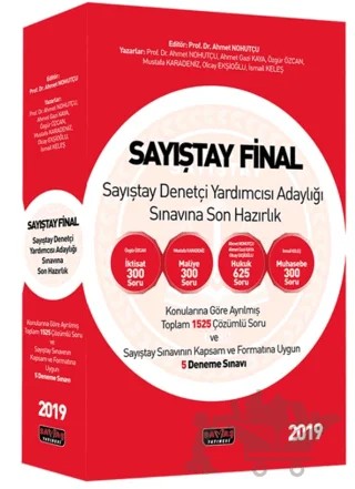 Sayıştay Final - Sayıştay Denetçi Yardımcısı Adaylığı Sınavına Son Hazırlık Soru Bankası 2019 – Ahmet Nohutçu – Savaş Yayınevi kitap kapağı
