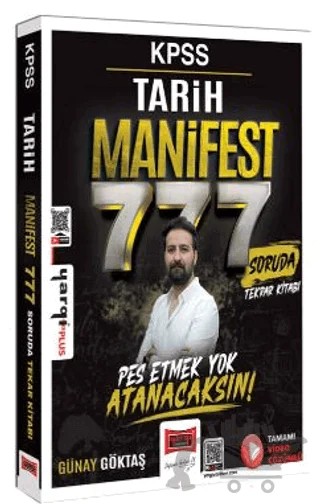KPSS Tarih Manifest Serisi 777 Soruda Tamamı Video Çözümlü Tekrar Kitabı – Günay Göktaş – Yargı Yayınevi kitap kapağı