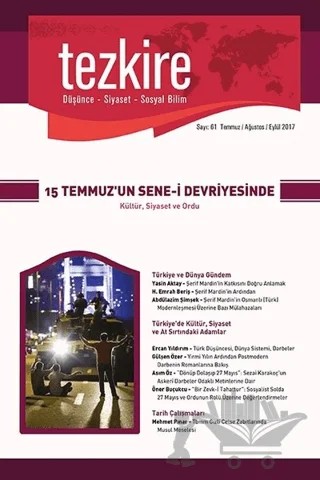 Tezkire Dergisi Sayı: 61 Temmuz - Ağustos - Eylül 2017 – Tezkire Dergisi kitap kapağı
