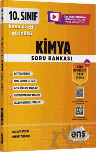 10. Sınıf Kimya Etkinlikli Soru Bankası – Mehmet Demirkol, Mustafa Bayrak – ENS Yayınları kitap kapağı