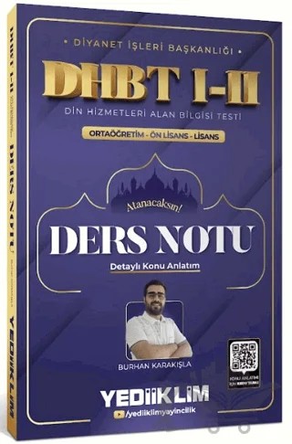 Diyanet İşleri Başkanlığı DHBT I-II Ortaöğretim - Ön Lisans - Lisans Ders Notu – Burhan Karakışla – Yediiklim Yayınları kitap kapağı