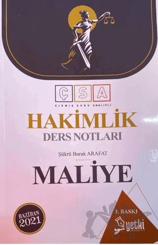 Hakimlik Maliye Ders Notları – Şükrü Burak Ararat – Yetki Yayınları kitap kapağı