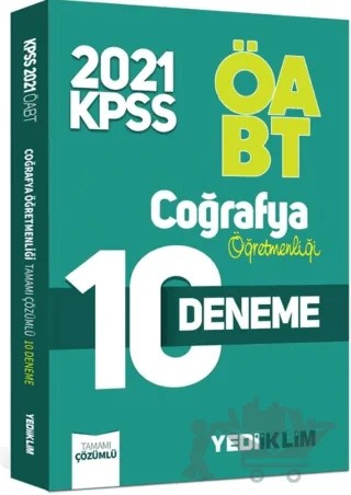 2021 ÖABT Coğrafya Öğretmenliği Tamamı Çözümlü 10 Deneme – Kolektif – Yediiklim Yayınları kitap kapağı