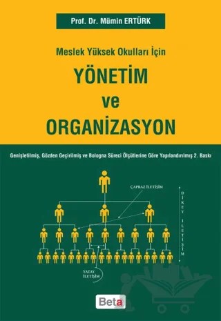 Meslek Yüksek Okulları İçin Yönetim Ve Organizasyon – Mümin Ertürk – Beta Yayınevi kitap kapağı