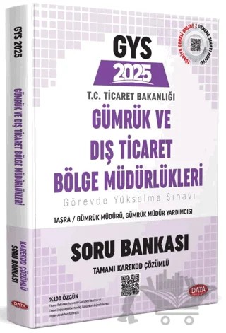 GYS Gümrük ve Dış Ticaret Bölge Müdürlükleri Taşra Müdür - Müdür Yardımcısı, Şef Soru Bankası – Kolektif – Data Yayınları kitap kapağı